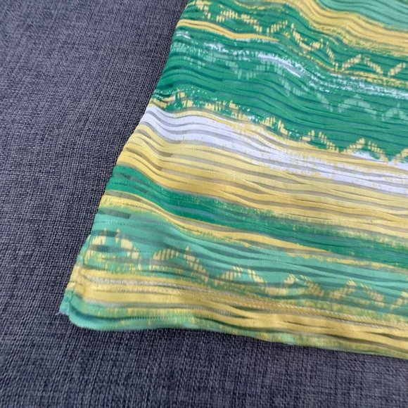 Alfred Dunner Womens Top Short Sleeve Shirt Plus 2X Short Sleeve Yellow Green Wh - Picture 10 of 11